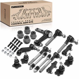 A-Premium Set of 16, Upper Lower Ball Joint, Inner Outer Tie Rod End, Sway Bar Link, Pitman Idler Arm, Bushing Compatible with Dodge Ram 1500 2000-2001 RWD