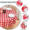 MANGATA CASA Red Gingham Round Tablecloth-Checkered Table Cloth Waterproof Kitchen