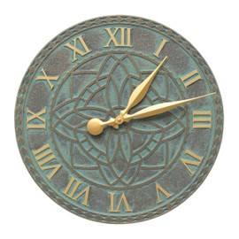 Clarus Crystal Artisan 16" Indoor Outdoor Wall Clock Made from Solid cast Aluminum