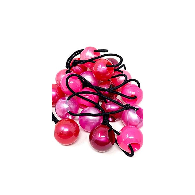 Tara Twinbead Bubble Ponytail Elastics - Pearl Pinks - 10