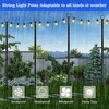 6 Pack String Light Poles,10 Ft Metal Poles with Fork