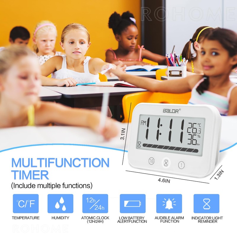 Waterproof Bathroom Wall Hanging Clock and Timer, Large Digital Shower