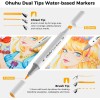 Ohuhu Markers 60 Colors Water-based Chisel & Brush Art Markers