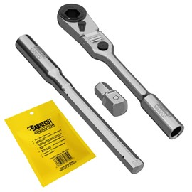 SabreCut 1 x MRSC07 7-in-1 Flex Head 6.3mm 1/4" HEX Magnetic Mini Micro Ratchet with Extension Bar & 1/4" Square Drive Socket Adapter Stainless Steel Professional 60 Tooth Gear Hand Ratchet Wrench