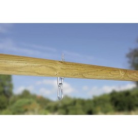 Alberts 204907 Swing Hook | with Thread | for Screwing Through | Galvanised | Thick Layer Passivated | Length 200 mm | Thread M12