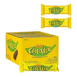 Garoto Caribe Bombon Recheado com Banana 840 grs. Box of 30 units. / Banana Candy Bar 1.85lbs