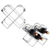 MyGift Modern Silver Wire Metal Stackable Wine Rack Diamond Shaped
