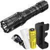 NITECORE P20i UV 1800 Lumen USB-C Rechargeable Tactical Flashlight with UV Ultraviolet Black Light and LumenTac Battery Organizer