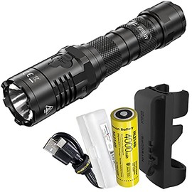 NITECORE P20i UV 1800 Lumen USB-C Rechargeable Tactical Flashlight with UV Ultraviolet Black Light and LumenTac Battery Organizer