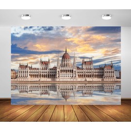 CORFOTO 6x4ft Budapest Parliament Building Photo Backdrop Danube River in Budapest Background Budapest Cityscape Backdrop European Architecture Backdrop Wedding Photo Booth