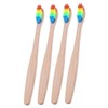 LALAFINA Bamboo Toothbrushes 4pcs Set Adults Gentle Bristles Ergonomic Handle
