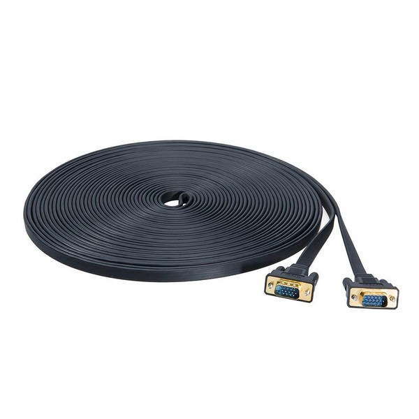 DTECH Ultra Thin Flat VGA Cable 10m Standard 15 Pin
