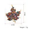 Color Diamond Rhinestone Maple Leaf Brooch Pin for women