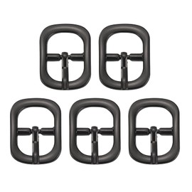 SUIKIHUM 5 Pack Roller Belt Buckle, 0.7 Inch Single Prong Belt Buckle, Oval Roller Pin Buckle Zinc Alloy for Bag Keychain, Black