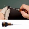 2 Pcs Bradawl Tool Wooden Handle,Gourd Shape Awl Tool Alloy,Leather