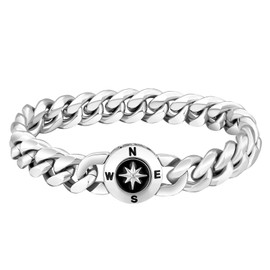 KRKC&CO 10/12/14 mm Cuban Bracelet Franco Bracelet Men's 18K Gold/White Gold Plated Curb Chain, Wide Thick Cuban Link Bracelet, Stainless Steel Hip Hop Bracelet, Christmas Gift for Men Boys, stainless