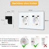 CNBINGO Flush-Mounted Double Socket, 2 x USB-A/C Quick Charge, Glass