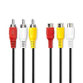 NEDIS Composite Video Cable 3 x RCA Male – 3 x RCA Hembr