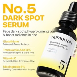 NUMBUZIN - Sérum Facial No. 5 Glutatión Vitamina C y Niacinamida 30ml - Suero Coreano Anti Manchas, Hiperpigmentación, Marcas de Acné y Luminosidad
