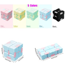 5 Pack Infinity Cube Toy, Fidget Blocks Fidget Cube Toy and Flip Cube Finger Toys Birthday Gifts Goodie Bag Basket Stuffers Classroom Prizes Party Favors Kids Boys Girls