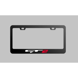 stingergt Reflective Stinger GT2 on Black Metal License Plate Frame W/ Screws and Caps