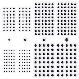 Googly Eyes Stickers, 8 Sheets Self Adhesive Wiggle Googly Eyes for Crafts, Black White Wiggle Eye Assorted Small Size 8mm 10mm 12mm 15mm for DIY Doll Making Sewing Decoration, Easy Peel and Stick