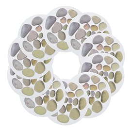 WANDIC Non-Slip Bathtub Stickers, 10 Pcs Cobblestone Pattern Self Adhesive Bath Stickers Safety Textured Shower Treads Bathtub Stickers Anti-Slip Treads for Bath Shower Pools Stairs with Scraper