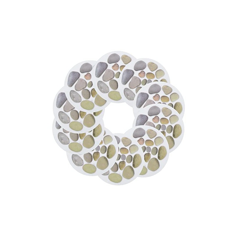 WANDIC Non-Slip Bathtub Stickers, 10 Pcs Cobblestone Pattern Self Adhesive