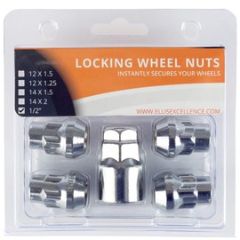 Ellis Excellence Set of 4 Alloy Wheel Locking Nuts, 1/2 UNF