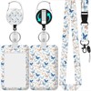 Fjdcslwx Butterfly Badge Holder Reel Lanyard,ID Card Badge Holder Retractable