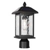 Solar Outdoor Post Light Fixture，Dusk to Dawn Modern Exterior Pillar