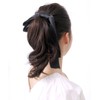VINGTAINE H7072-BK- Asymmetrical Long Satin Ribbon Hair Clip, Beak Clip,