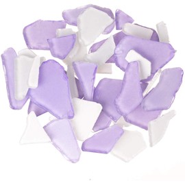 Nautical Crush Trading Sea Glass | Purple and Frosted White Colored Sea Glass Mix | 11 Ounces of Sea Glass for Art Crafts and Decor | Sea Glass Bulk