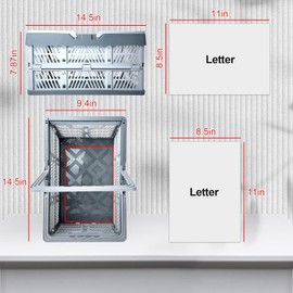 Plastic Basket with Handle, 15-Liter Folding Pastel Crates for Organizing and Storag Plastic Grocery Shopping Baskets Stackable Storage Bins for Kitchen Living-room Desktop Shelf Organing,Grey