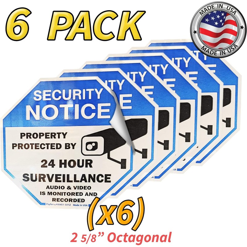 Psyfer Fade-Free UV Security Window Stickers 6 Pack 2⅝ Inch