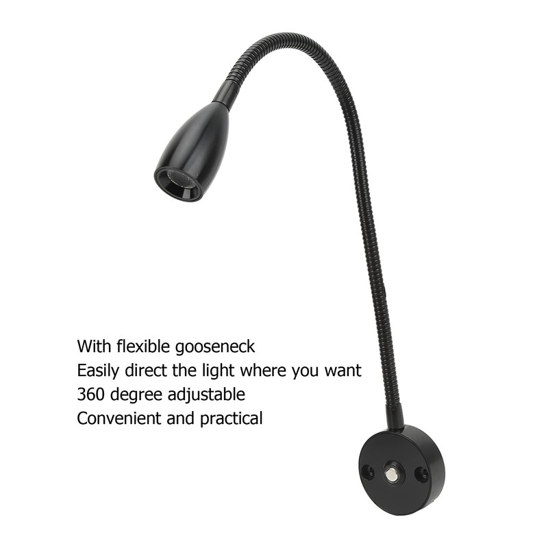 Aramox RV LED Reading Light,12-24V 3W Wall Mount Reading Lamp