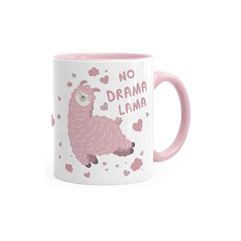 MoonWorks® Kaffee-Tasse Spruch No Drama Lama Tier Motiv rosa Bürotasse