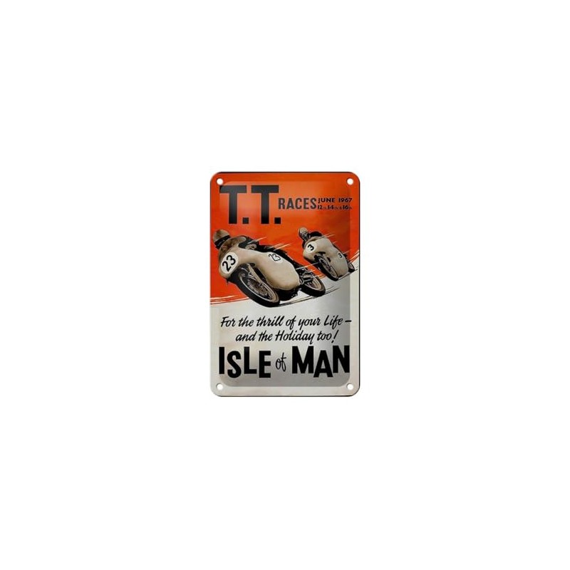 Tin Sign 18 x 12 cm Isle of Man T.T.