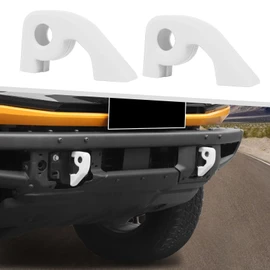 Jimen Fit for Ford Bronco 2021-2024, 2PCS Front Bumper Tow Hook Covers Protector Exterior Accessories (White)