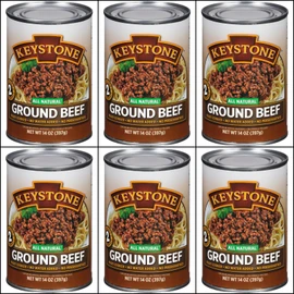 6 Canned Ground Beef 🇺🇸 USA Made Keystone Meat 14 Oz Ex 10/2029 Emergency Food