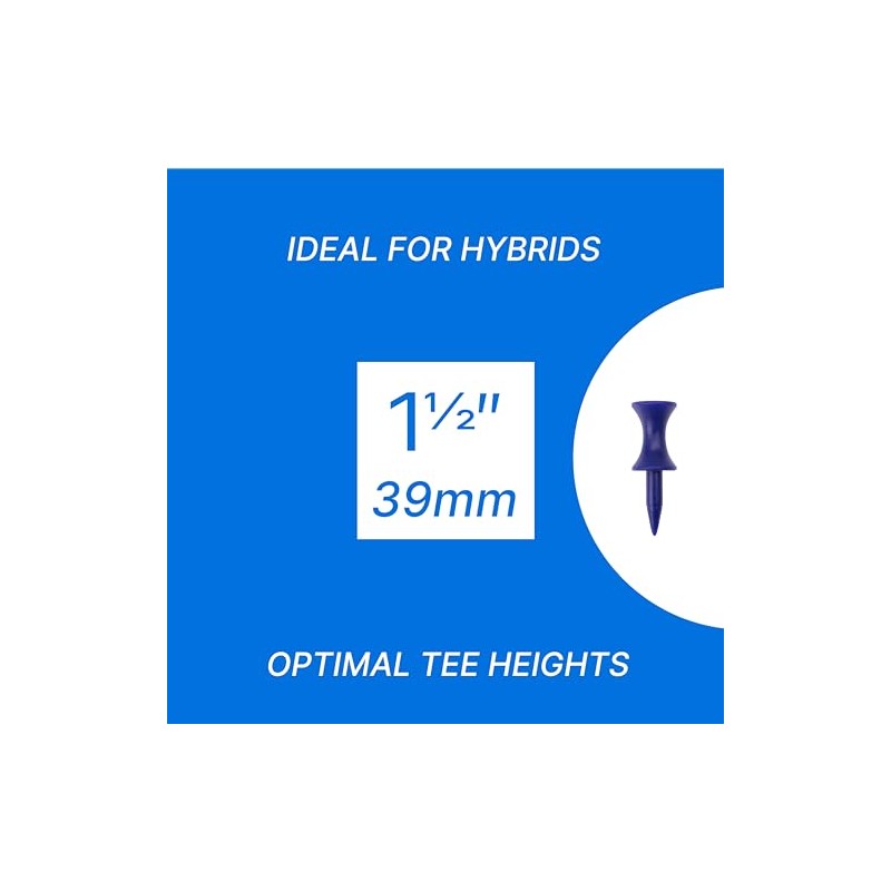 ECADDIE Blue Plastic Castle Golf Tees - 39mm / 1.5″