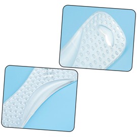 Ipetboom 1 Pair Gel Insoles for Washable Arch Support Foot Pads for High Heels Sports Shoes Non Slip Cushion Foot Care Tool Soft Comfortable Massager White Transparent