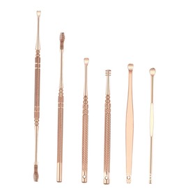 Healeved 6pcs Ear Scoop Set Stainless Steel Wax Remover Tools for Safe Ear Wax Removal Easy to Use for Home Medical Clinics
