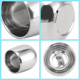 Set of 4 Coffee Cups, Stainless Steel, Double-Walled Insulation, Prevent Scalding, Curved Cup, 200 ml