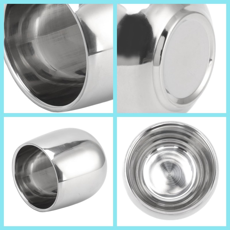 Set of 4 Coffee Cups, Stainless Steel, Double-Walled Insulation, Prevent