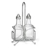 Tablecraft Glass 6 Oz Oil/Vinegar Cruet Set with S/S Tops