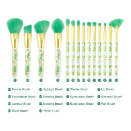 Docolor - Set De 14 Brochas Tropical Para Maquillaje