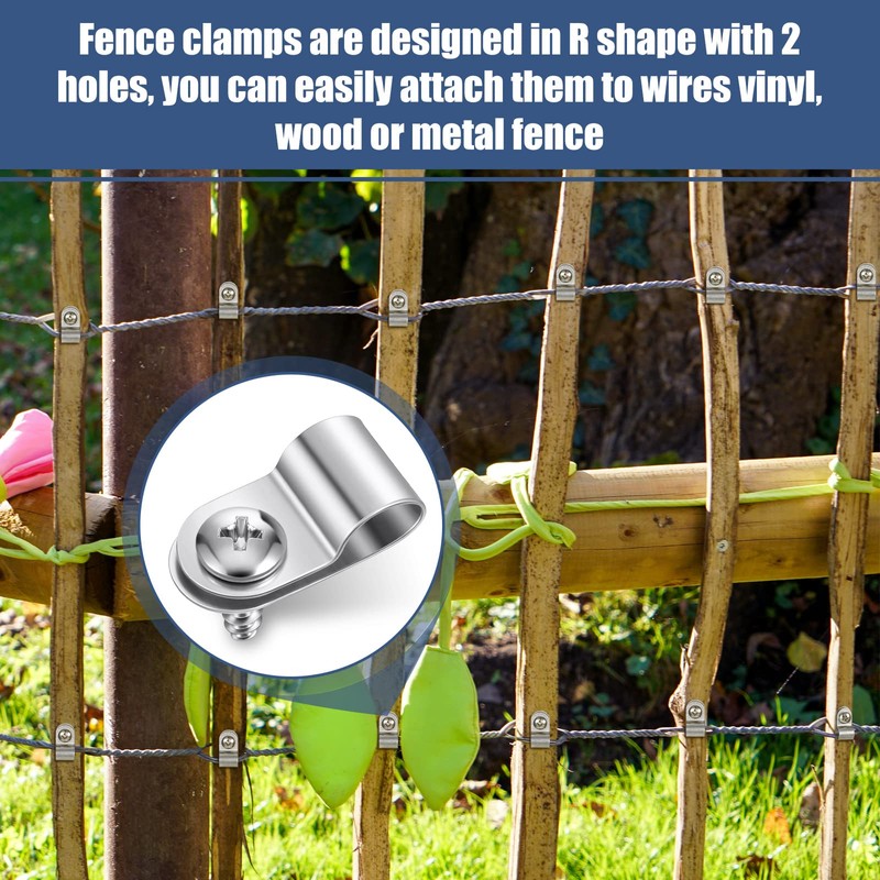 60 Pcs Wire Fence Clips Fence Wire Clamps Cattle Panel