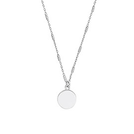 s.Oliver 2032801 Women's Necklace 925 Sterling Silver 42 + 3 cm Silver Coin Comes in Jewellery Gift Box, Sterling Silver, No Gemstone