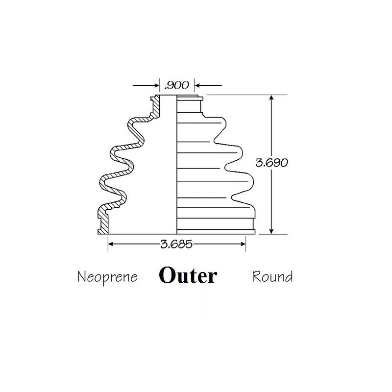 EMPI Rear Inner & Outer CV Axle Boot Kit For